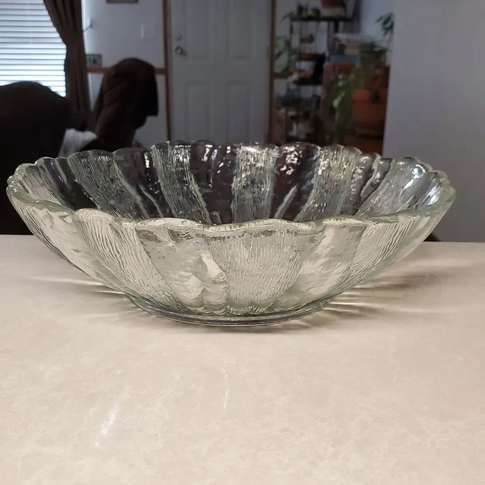 Anchor Hocking Clear Country Estate Sunflower Chip Bowl